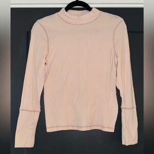 Free people pink ribbed long sleeve